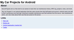 Desktop Screenshot of android.mycarprojects.net
